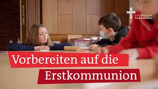 Erstkommunion am Weißen Sonntag Kommunionkinder vor Ostern und dem Sakrament der Kommunion [upl. by Shelton]