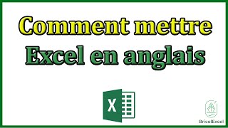 Comment mettre excel en anglais [upl. by Vasily]