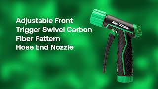 Rain Bird Adjustable Front Trigger Swivel Carbon Fiber Pattern Hose End Nozzle [upl. by Acinoev776]