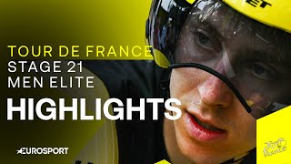 TOTAL DOMINANCE 🏆  Tour de France Stage 21 Race Highlights  Eurosport Cycling [upl. by Eddra]