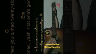 Jensen McRae  Massachusetts Guitar Chords cover shorts [upl. by Norrahc]