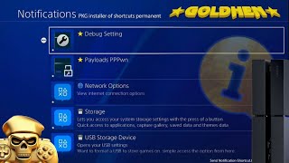 Permanent Notifications PS4 1100 Shortcut ★ Debug Settings  Storage  in 2 Steps PPPwn [upl. by Pol]