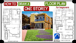 How To Draw A One Storey Floor Plan in Archicad  For Beginners [upl. by Amaris]