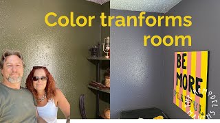 DIY Painting Walls  Color Purple Room  Green Office  Home Makeover [upl. by Publias]