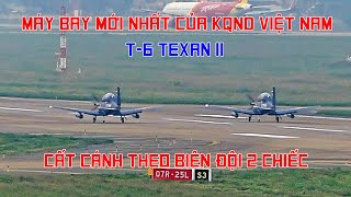 Hiếm gặp Máy bay huấn luyện T6 Texan II mang phù hiệu KQNDVN cất cánh biên đội ở sb Tân Sơn Nhất [upl. by Oliana363]