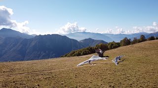 Hang gliding Fly Over Lake Lecco  Alpe Giumello  Val Sassina [upl. by Shulman]