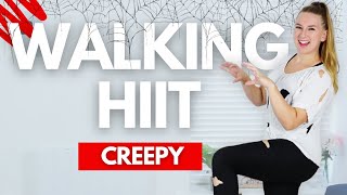 KILLER WALKING HIIT Workout  22min NO JUMPING Walking Workout on the beat of creepy music [upl. by Magel767]