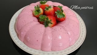 GELATINA DE FRESAS 🍓 CON CREMA [upl. by Anilrahc]