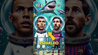 Can Messi save Ronaldo from the shark ronaldo messi [upl. by Hodess]