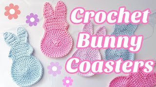 Crochet Bunny Coasters  Beginner Friendly Easter Crochet [upl. by Lohman]