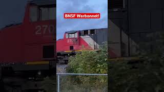 BNSF Warbonnet Trailing on cn M396 railfanning train bnsf santafe warbonnet dash9 [upl. by Enuj]