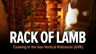 Cooking Rosemary Crusted Rack of Lamb in a Gas Vertical Rotisserie GVR [upl. by Elamaj]