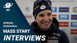 World Cup 2324 AntholzAnterselva Women Mass Start Interviews [upl. by Pember202]