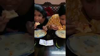 Pizza Eating Challenge 🍕🍕Who won🤔 aarohichamoli [upl. by Maharva479]