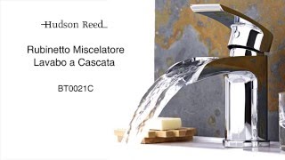 Rubinetto Miscelatore Bagno Lavabo a Cascata Becco Aperto Monocomando BT0021C Hudson Reed [upl. by Enos]