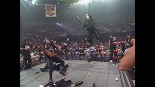 Sting Death Drops Bischoff amp Ascends to the Rafters after NWO Surround the Ring 1997 WCW [upl. by Zildjian]