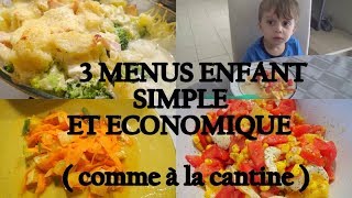 3 IDEES DE MENU POUR LE DEJEUNER DES ENFANTS UN PEU COMME A LA CANTINE [upl. by Aicetal]