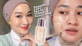 Full review Somethinc Copy Paste Tinted Sunscreen  Kiara Leswara [upl. by Fradin]