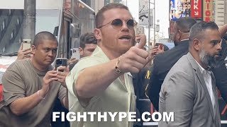 CANELO ALVAREZ PULLS UP ON JERMELL CHARLO LIKE A BOSS MOB DEEP ARRIVES TO ENDURING FANS CHANTING [upl. by Tubb]