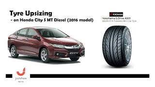 Tyre Upsizing  Upgrade  Honda City to 20555 R15 and Mileage Test Diesel [upl. by Sherburne]