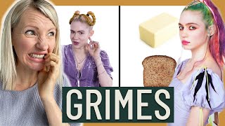 Dietitian Reacts to GRIMES What I Eat In A Day some VERY interesting pregnancy cravings [upl. by Yendyc]