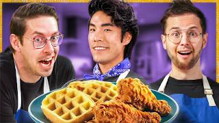 Try Guys Make Chicken amp Waffles Without A Recipe 2023 Live Special [upl. by Diarmid953]