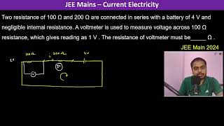 Two resistance of 100 Ω and 200 Ω are connected in series with a battery of 4 V and negligible [upl. by Elkraps]