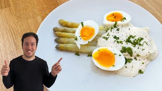 Comment préparer des asperges blanches  Je partage la recette dune sauce légère en accompagnement [upl. by Einad107]