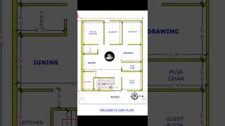 1400 square feet house design l 35 by 40 house plan design l engineeranuj shorts ytshorts [upl. by Ornstead]