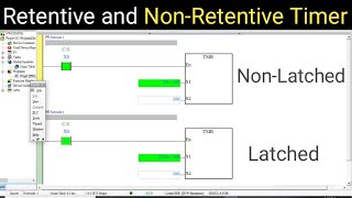 Retentive and NonRetentive type timer PLC Programming Timer [upl. by Myrle171]