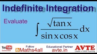 Very important integration sqrt tanx  sinx cosx dx  Hindi  CBSE XII [upl. by Hidie755]