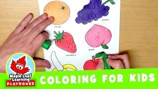 Fruit Coloring Page for Kids  Maple Leaf Learning Playhouse [upl. by Yleve]