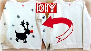 How to Make a Christmas Sweatshirt  DIY Christmas Gift [upl. by Strong798]