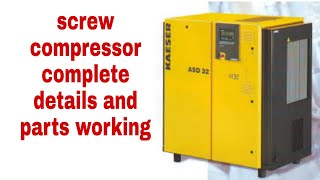 screw compressor working and parts detail in factory installed compressor [upl. by Yelkcub]