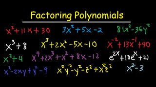 Factoring Polynomials  By GCF AC Method Grouping Substitution Sum amp Difference of Cubes [upl. by Hanimay]