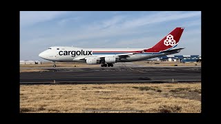 CargoLux 747 Departing Huntsville [upl. by Coben]