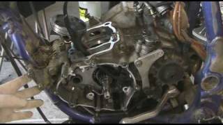 Part 22 How to disassemble a motocross bike Removing motor bottom end YZ250F example [upl. by Durwyn]