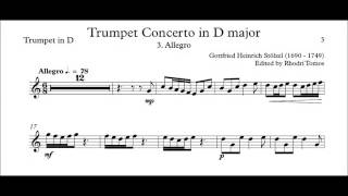 Accompaniment Stölzel Trumpet Concerto in D major HauH 53 3 Allegro Play along [upl. by Siari415]