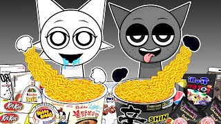 INCREDIBOX SPRUNKI ASMR  Convenience Store Food Mukbang With WENDA amp GRAY  MUKBANG ANIMATION [upl. by Henriques]