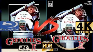 GHOULIES II 1987 4K Ultra HD VS Bluray COMPARISON MVDEntGrp [upl. by Acinomahs]