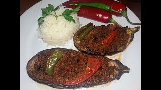 KarniyarikVinete umplute cu carne la cuptorBaked StuffedeggplantaubergineTurkish قارن يارن [upl. by Elenaj910]