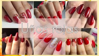 Uñas ROJAS NAVIDAD 💅💥 DISEÑOS UÑAS ROJAS BRILLANTES diciembre [upl. by Kilmarx658]