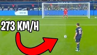 11 MOST POWERFUL PENALTY KICKS IN FOOTBALL [upl. by Ahsinotna]