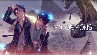 Nightcore  My Demons Lyrics [upl. by Ynatsyd]