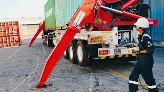 Prime Mover  quotSide Loaderquot Trailer 🇧🇳  How to load 2x20fit Containers [upl. by Rialcnis]