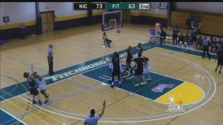 Video Fitchburg State Basketball Player Suspended For Dirty Shot To Opponents Head [upl. by Aigroeg]