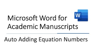 Automatic Equation Numbering and Referencing in Microsoft Word [upl. by Nachison]