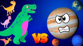 PLANETS vs DINOSAURUS  Dinosaurs Game for KIDS  Stegosaurus TRex Velociraptor [upl. by Lorre]