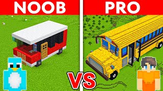 NOOB vs PRO BUS HOUSE Build Challenge In Minecraft [upl. by Fihsak410]