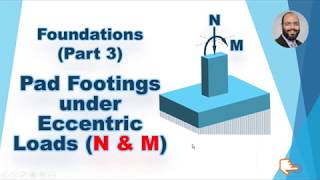 How to Design Pad Footings under Eccentric Loading N and M Design of reinforced concrete footings [upl. by Hayikaz51]